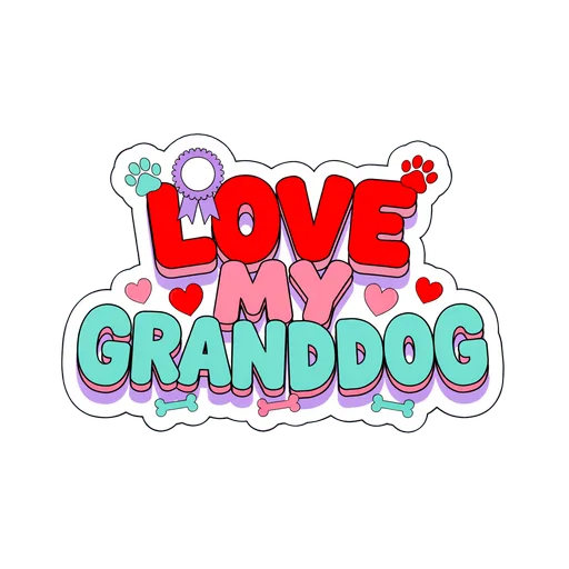 Love My Granddog Cute Dog Lover Sticker