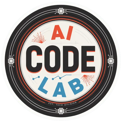 AI Code Lab Badge Vinyl Sticker for Coders and Developers