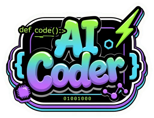 AI Coder Vinyl Sticker - Neon Programming Laptop Decal