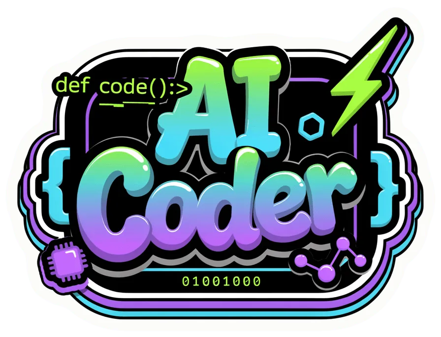 AI Coder Vinyl Sticker - Neon Programming Laptop Decal