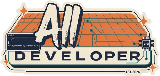 AI Developer Retro Tech Banner Vinyl Sticker