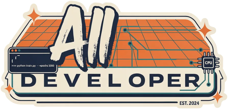 AI Developer Retro Tech Banner Vinyl Sticker