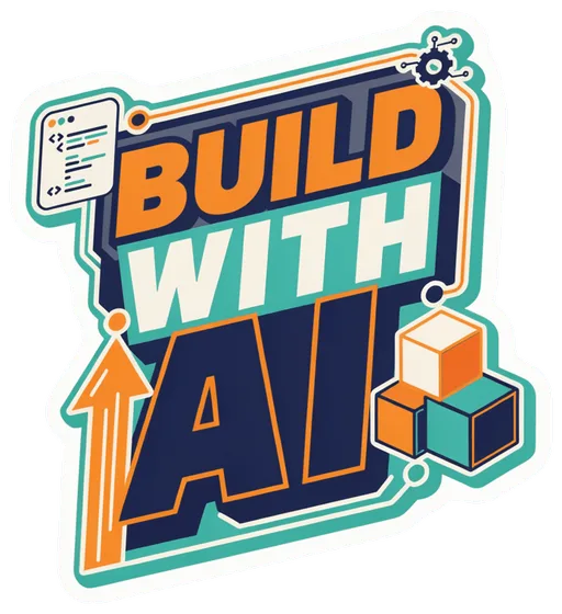 Build With AI Coding Typography Vinyl Sticker