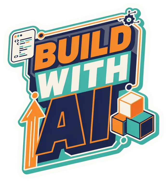 Build With AI Coding Typography Vinyl Sticker