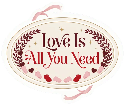 Love Is All You Need Sticker - Romantic Waterproof Vinyl Quote Decal