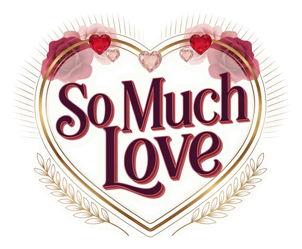 I Love You So Much Sticker - Romantic Floral Heart Vinyl Decal