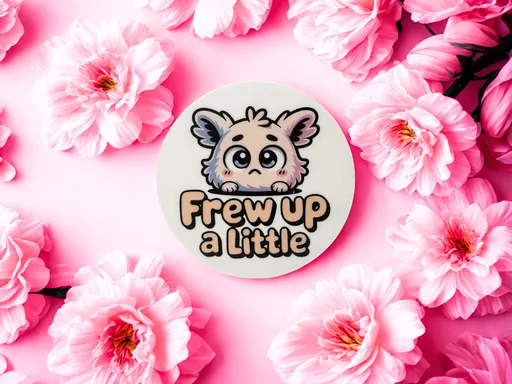 Cute Kawaii Creature with Frew Up a Little Text Sticker