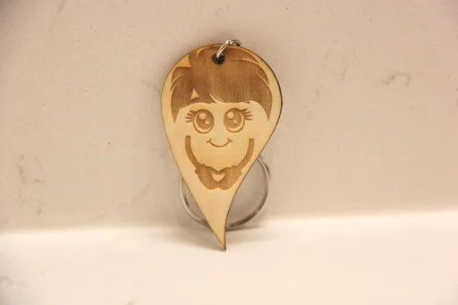 Kawaii Wooden Keychain - Cute Anime Character Charm