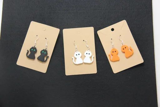 Personalized Cute Cat Earrings - Customizable Cat Jewelry