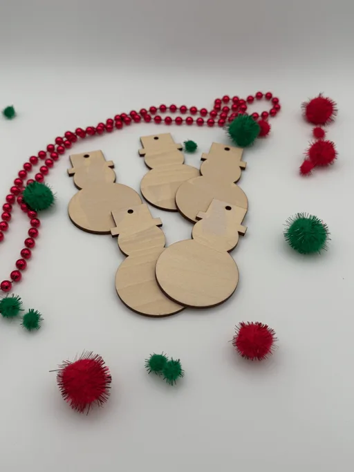 Unfinished Wood Snowman Ornaments for Crafts