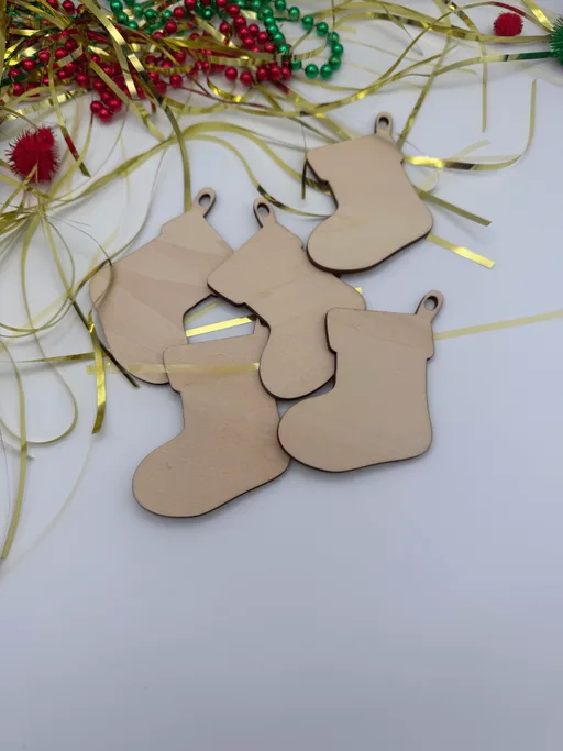 Unfinished Wood Stocking Ornaments for Crafts